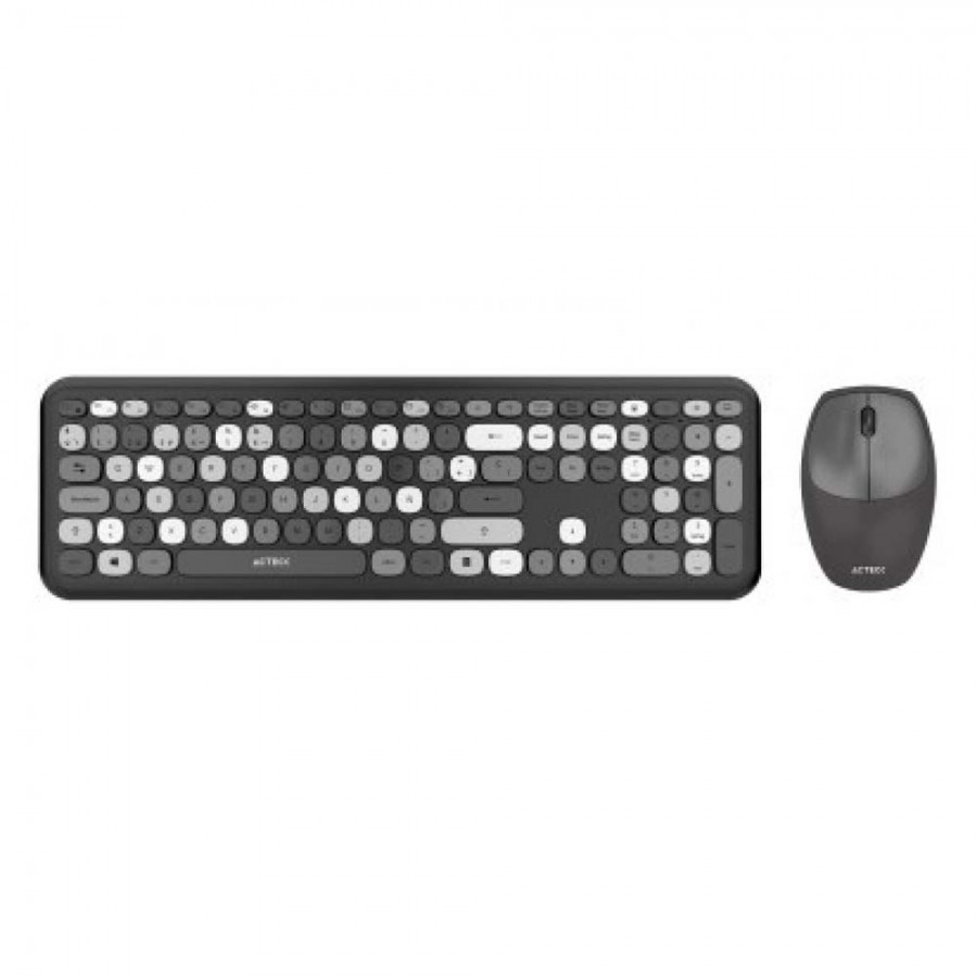 Teclado Y Mouse Acteck Creator Chic Colors Mk475, Inalambrico, 2.4 Ghz, Windows Y Macos, Diseno Delgado, Color Negro (Ac-935166)