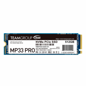 Unidad de Estado Sólido Team Group MP33 Pro NVMe 512GB / PCI Express 3.0 / M.2 / TM8FPD512G0C101 - Imagen 1