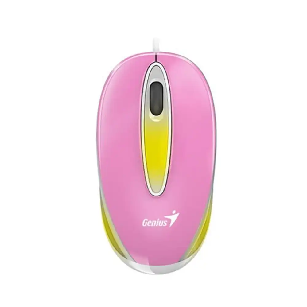 Mini Mouse Optico Genius Dx-mini, Blueeye 1000dpi, Ambidiestro, Iluminacion Led, Color Rosa