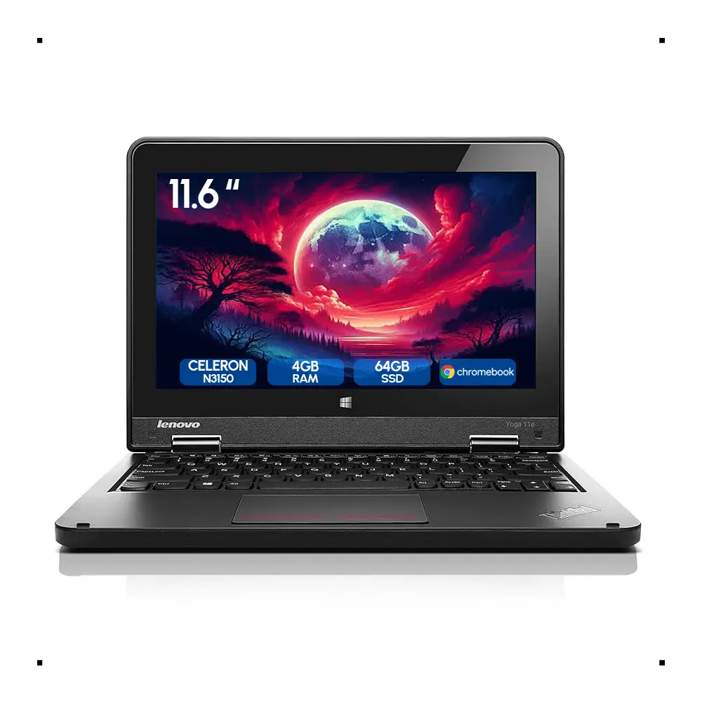 Laptop Seminueva Lenovo Yoga 11E Chromebook Celeron N3150 1.6Ghz 11.6" Touch 4Gb Ram 64Gb SSD