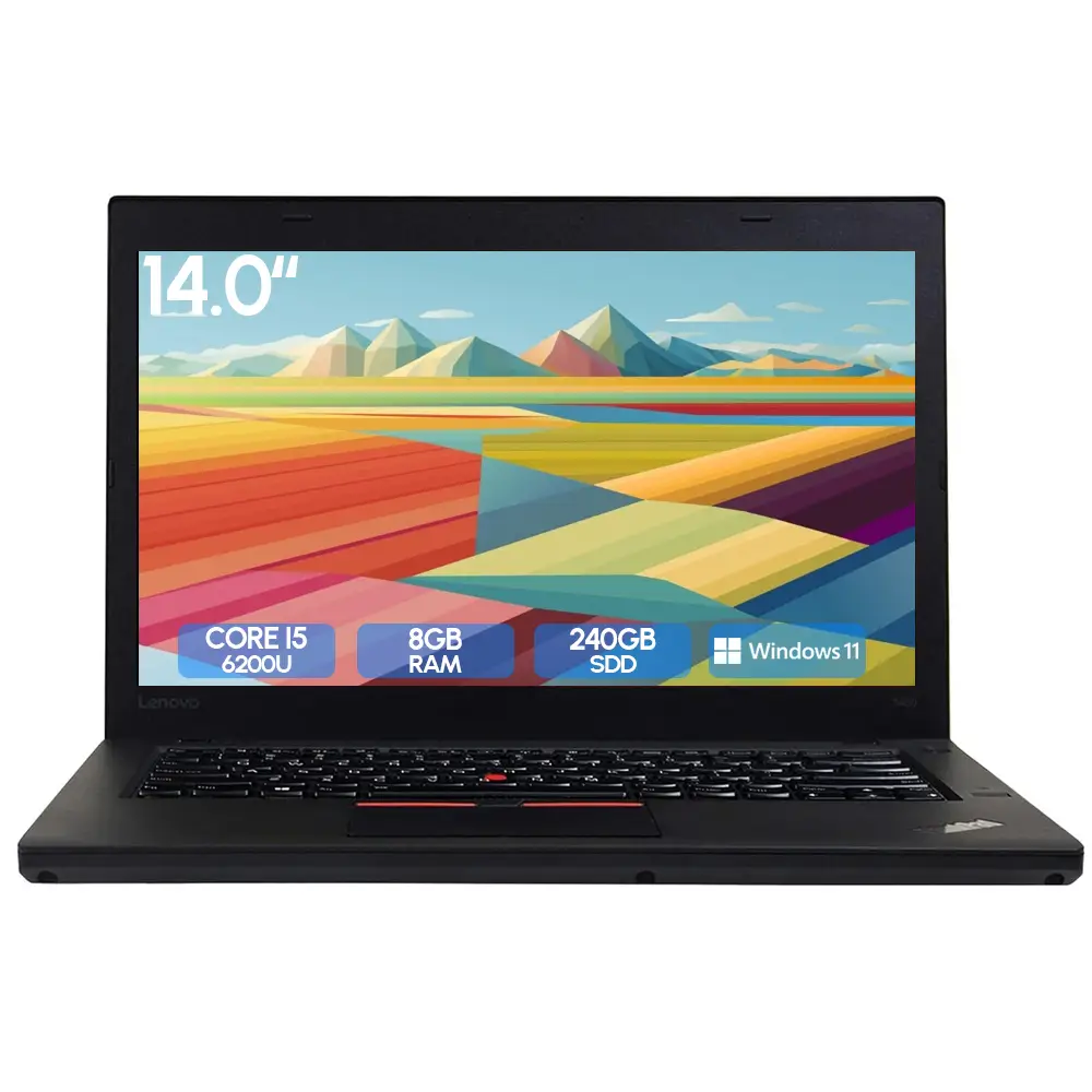 Laptop Seminueva Lenovo T460 Core i5-6200U 2.3Ghz 14" 8Gb Ram 240Gb SSD