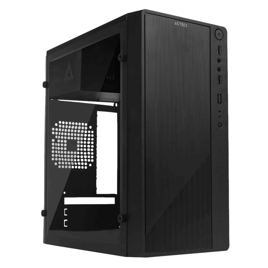 Gabinete Acteck Kioto Gc220, Micro Torre, Fuente 500w, Micro Atx, Mini Itx, Ventana De Acrilico, Negro, Ac-933063