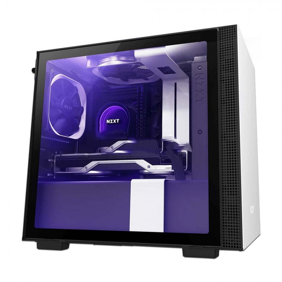 Gabinete Premium Nzxt H210i, Mini-itx, Ventana Lateral Vidrio Templado, 2 Ventiladore 120mm, Incluye Tira De Led, Sin Fuente, Blanco (ca-h210i-w1)