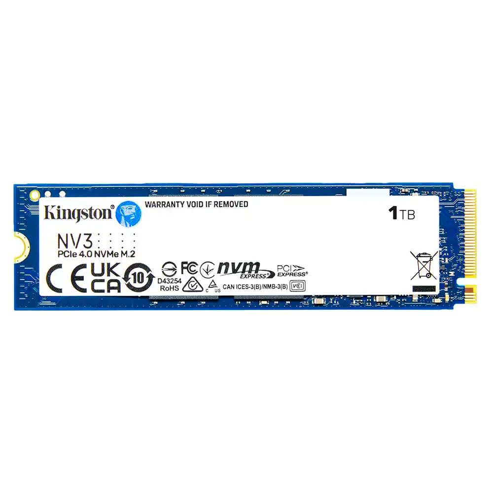 Ssd Kingston Nv3 1tb, M.2, Pci Express 4.0, Lectura 6000 Mb/s, Escritura 4000 Mb/s