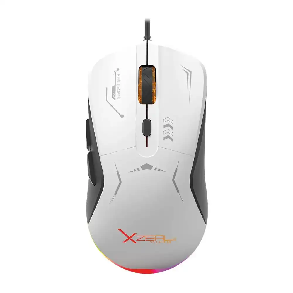 Mouse Gamer Xzeal Xst-401 Rgb 7200 Dpi 6 Botones, Color Blanco