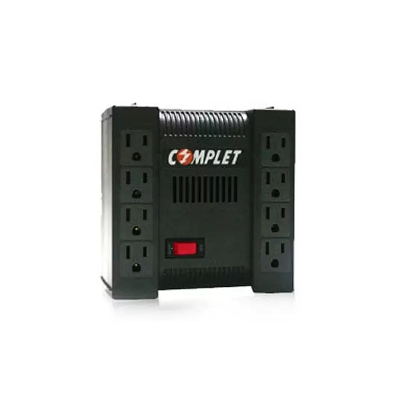 Regulador De Voltaje Complet Xpower Xp 1300, 8 Contactos, Supresor De Picos 504j, Potencia 1300 Va/650 W, Color Negro