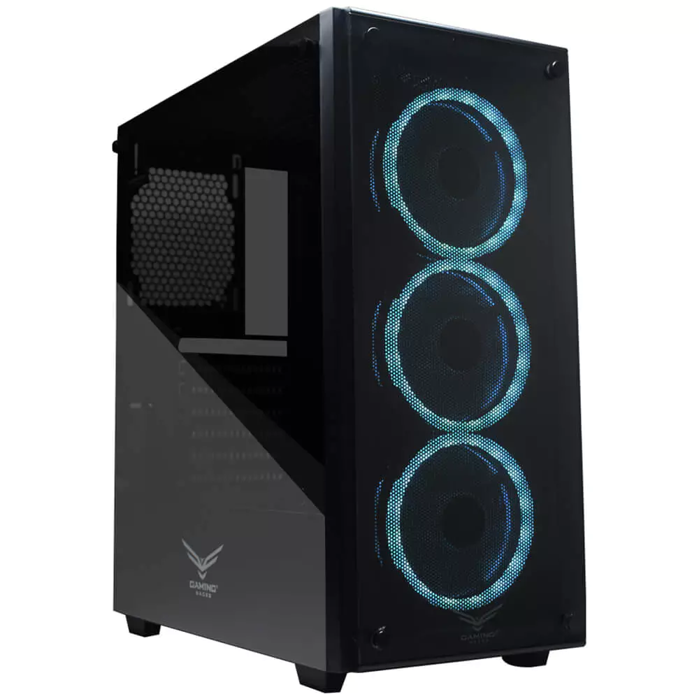Gabinete Naceb (Na-0603) Player, Cristal, USB 1/3.02/2.0 Full Atx, 3 Ventiladores RGB, Sin Fuente.