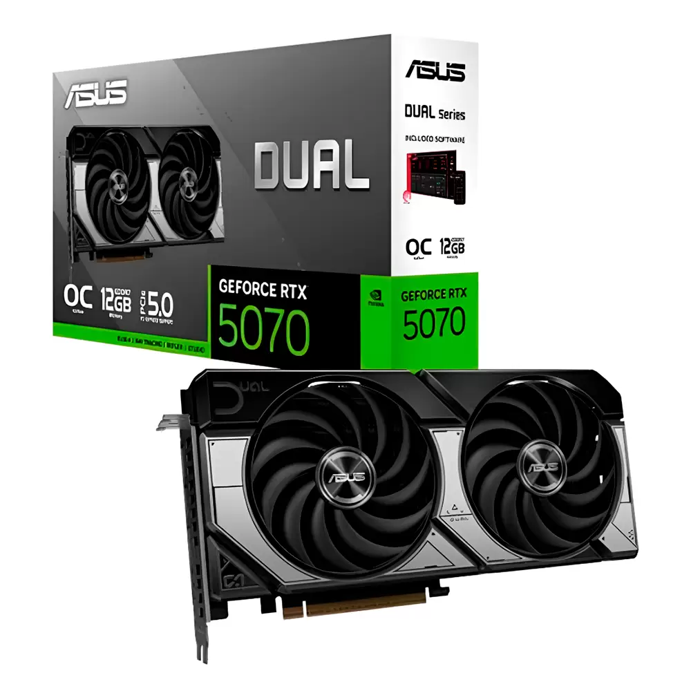 Tarjeta De Video Asus (DUAL-RTX5070-O12G) 192bit, PCI-E 5.0, HDMI, 3*dp, Dual Fan