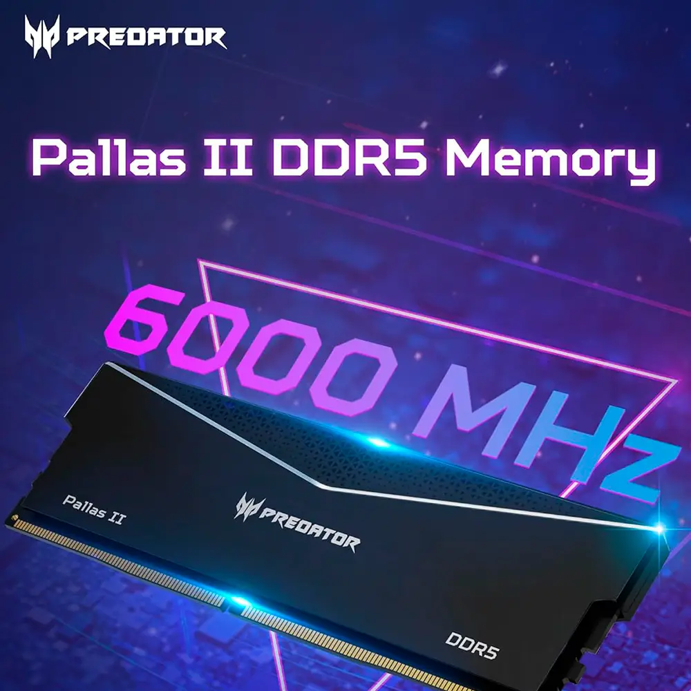 Memoria Dimm DDR5 Predator (BL.9BWWR.692) Pallas Ii Disipador Negro, 24gb (X24gb), 6000 Mt/s Cl30