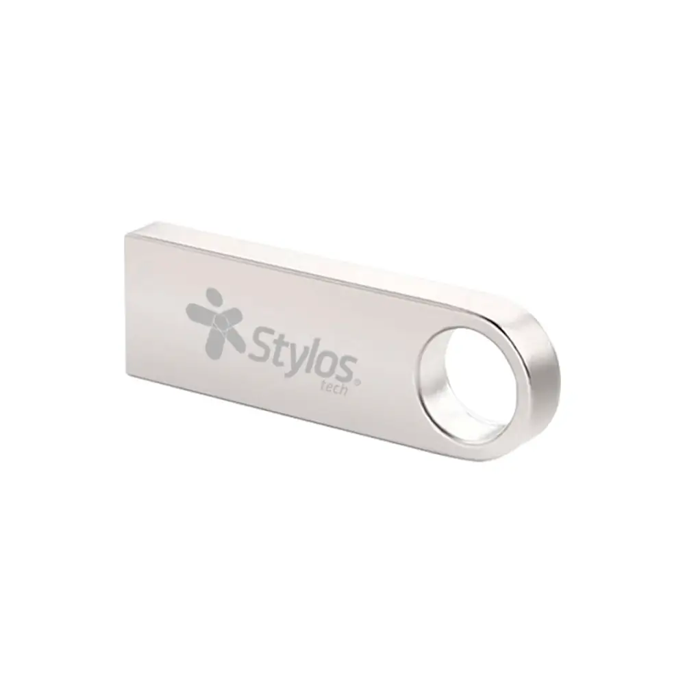 Memoria USB Stylos (STMUSB1B) 8gb, St100, USB 2.0, Metal Plata