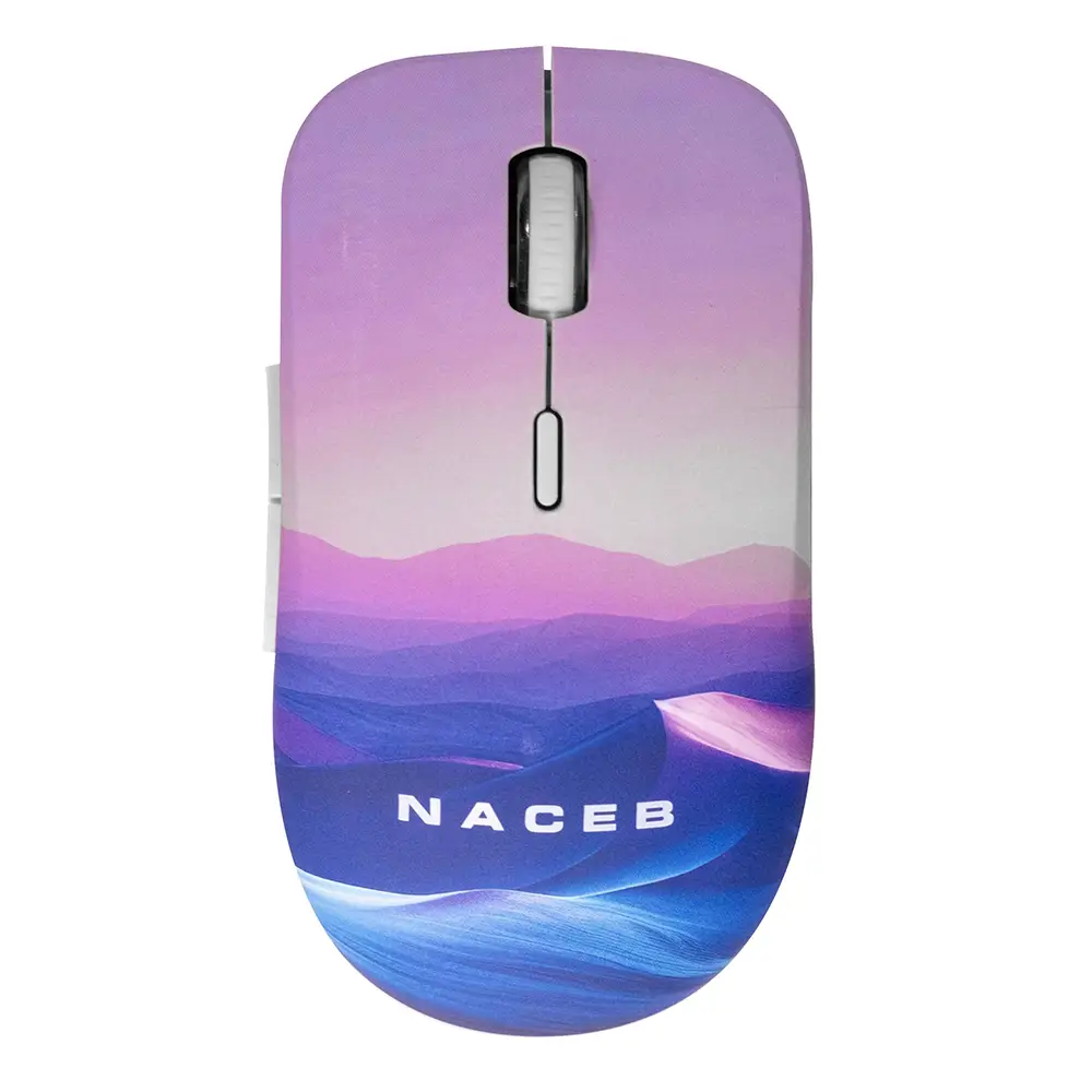 Mouse Inalambrico Naceb (NA-0138B) Diseño Impreso, USB 2.4, 1600dpi, 3*botones+rueda
